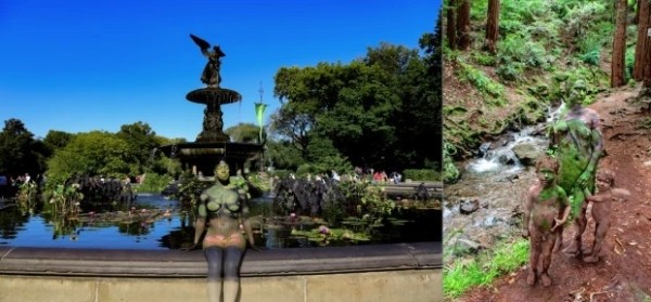 В единении с природой: художница вписывает людей в живописные пейзажи с помощью боди-арта