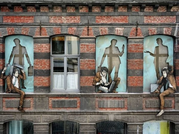 Уличное искусство художника Levalet (30 фото)