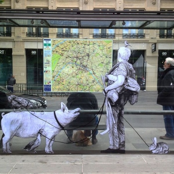 Уличное искусство художника Levalet (30 фото)