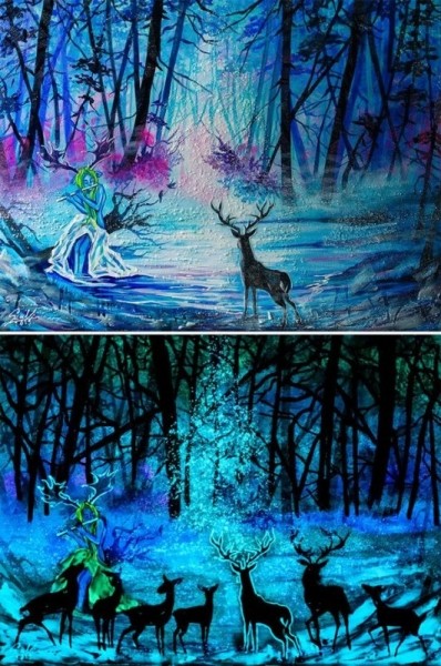 Картины Вивьен Санисло, которые в темноте открываются по-новому