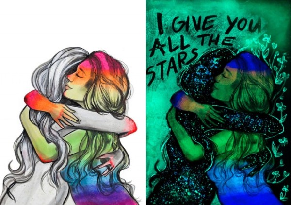 Картины Вивьен Санисло, которые в темноте открываются по-новому