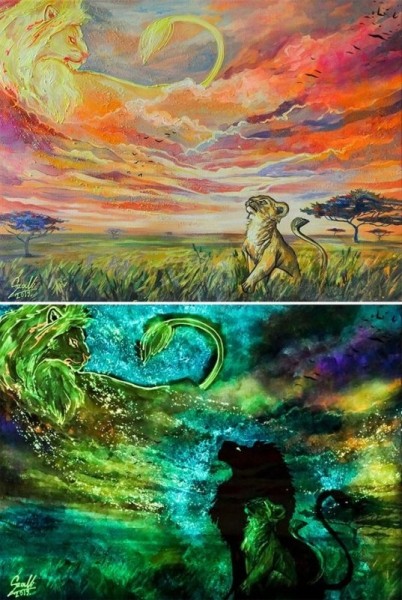 Картины Вивьен Санисло, которые в темноте открываются по-новому