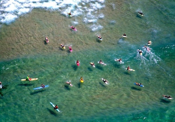 Лето, пляж — вид сверху