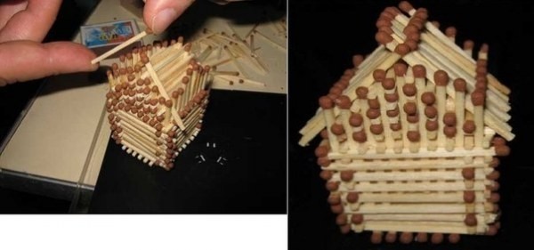 Домик из спичек (9 фото)