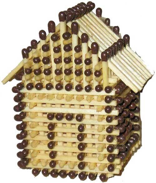 Домик из спичек (9 фото)