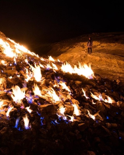 Удивительная вечно горящая "огненная гора" в Иране